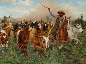 Impresión artística giclee occidental The Herders de Richard Lorenz envío gratis - Imagen 1 de 3