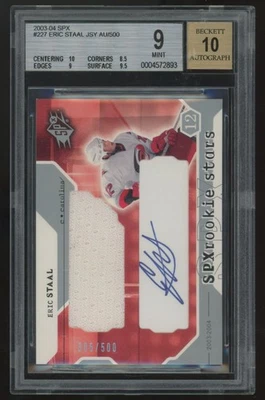 Parche automático de radiocontrol Eric Staal SPx Upper Deck 2003-04 RPA/500 #227 BGS 9 10 Foto 1 de 2