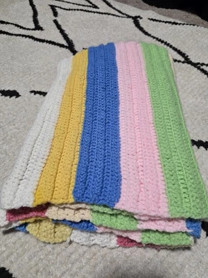 Cobertor afegão de crochê à mão - Multicolorido despojado - 49"x30" - Imagem 1 de 4