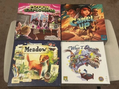Board Games Lot - Potion Explosion 2nd Edition, Meadow, Camel Up, When I Dream - Image 1 of 2