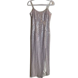 VTG Jessica McClintock Gunne Sax Diamond Strap Dress Shatter Hologram Size 7/8 - Picture 1 of 16