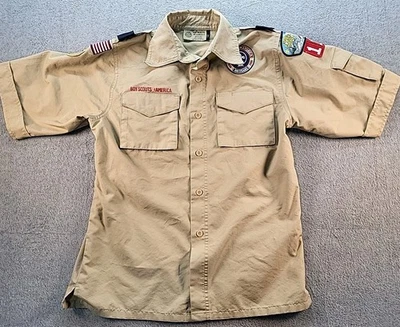 Camisa Boy Scouts Of America Juvenil Niño Grande Bronceado Uniforme Manga Corta Scout LEER Foto 1 de 4