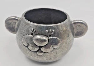 Vintage Wilton Pewter Children's Cat Cup Mug W/ Cat Ear Handles 1985 Cast Alum. - Picture 1 of 7