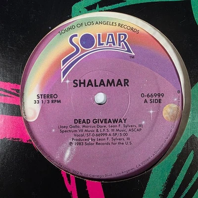 Shalamar - Dead Giveaway 12" Record 1983 Solar R&B Funk 33 RPM - Image 1 of 2