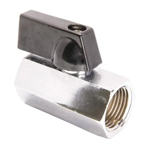 Mini Ball Valve 3/8" FEMALE X FEMALE NPT Chrome Plated Brass Body 450 psi F X F - Picture 1 of 3
