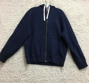 Polo Ralph Lauren Hoodie Large Adult Blue Full Zip Sweatshirt Pony Logo Womens L - Picture 1 of 10