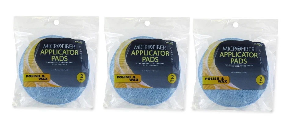 3~Microfibra Viking suave y duradera de 5" de diámetro Almohadillas aplicadoras para pulido y cera paquete de 2 Foto 1 de 1