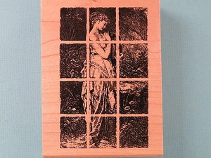 Beautiful Woman Posed in Garden, Large INKADINKADO Rubber Stamp - Picture 1 of 2