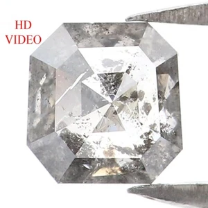 0.48 CT Natural Loose Radiant Diamond 5.20 MM Black Grey Color Diamond NQ7214 - Picture 1 of 8