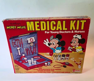 Vintage Walt Disney Mickey Mouse Medical Kit Empire Toys 25 Pc New Old Stock - Picture 1 of 5