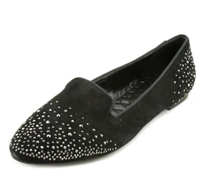 ZAPATOS PLANOS SIN CORDONES IVANKA TRUMP KYLIE NUEVOS $145 TALLA 6 M GAMUZA NEGRA PEDRERÍA Foto 1 de 4