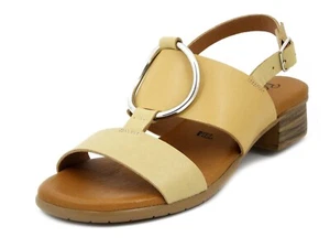 Sandali Donna in Morbida Pelle Beige Tacco Basso 3 cm RAQUEL PEREZ - Picture 1 of 5