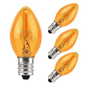 Led Night Light Bulbs C7 Led Bulbs E12 Candelabra Base Amber 2200k 1 Watt Equiva