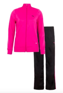 PUMA Women's Sport Sweatshirt & Pants 2pc Set PINK BLACK - Picture 1 of 6