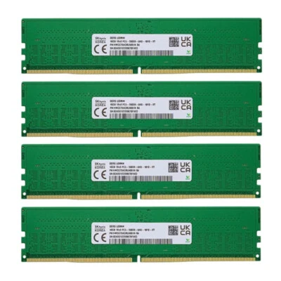 New Hynix 64GB (4X16GB) DDR5 5600MHz PC5-44800 UDIMM Memory Ram HMCG78AGBUA081N - Image 1 of 4