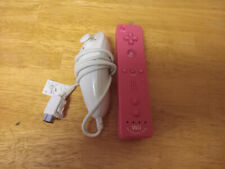 OEM Nintendo Wii Motion Plus Controller Pink Remote Authentic Tested w/ Nunchuck