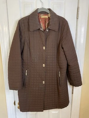 Kate Hill Petite Abrigo Grande Marrón Mujer Abotonado Foto 1 de 4