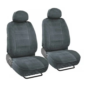 Encore Velour Car Seat Covers Front Bucket Seats (4pc) - Dark Grey - Picture 1 of 3