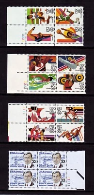 AIRMAIL PLATE BLOCK SET 1980-5.  (7) DIFFERENT.  SCV $34.25 - Image 1 of 2