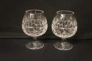2 Illusions Crystal Handblown Handcut Czech Republic Brandy Snifters 5 1/2" Tall - Picture 1 of 1
