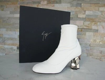 Giuseppe Zanotti 38.5 Ankle Boots Shoes Stretch White Former RRP 795 € - Image 1 of 4