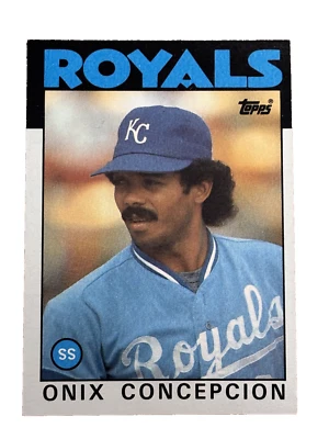Excellent: Vintage 1986 topps Onix Concepcion Kansas City Royals Trading Card - Image 1 of 2