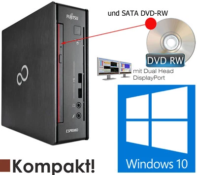 Small! Computer Q956 I3-6G 8GB DDR4 128GB SSD USB 3.0 Windows 10 Pro V340_DVD-RW - Image 1 of 4