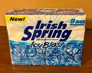 VTG Irish Spring Icy Blast Deodorant Soap 8 Bar Pack (4.5 oz each) new/sealed - Picture 1 of 4