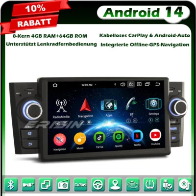 8-Kern DAB+64GB 7" Android 14 Autoradio CarPlay GPS Navi Fiat Grande Punto Linea - Bild 1 von 4