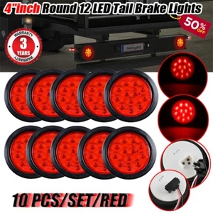 Luz trasera redonda de 4 pulgadas de 10 piezas lámpara de señal de giro de freno de parada para remolque camión - Imagen 1 de 12
