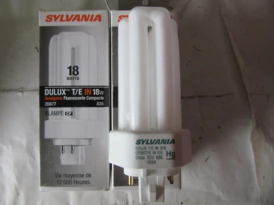 (2) Sylvania 20877 Compact Fluorescent 18W Lamps CF18DT/E/IN/8/ECO NEW!!! in Box - Image 1 of 3