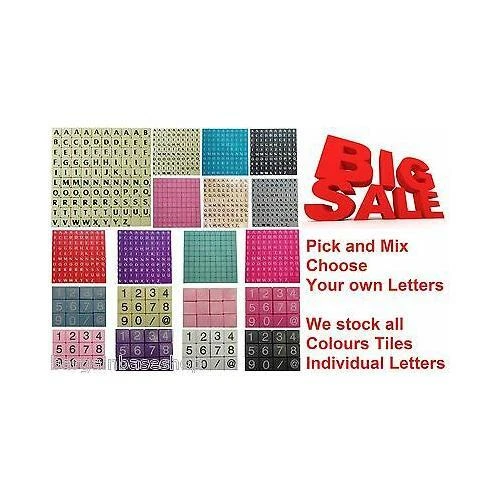 PICK & MIX PLASTIC COLOURED/WOOD SCRABBLE TILES LETTERS NUMBERS / @ from 1-1000 - Image 1 of 1