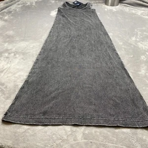 Gap Rib Midi Tank Dress Women's S/P Black Cotton Stretch Round Neck Sleeveless - Picture 1 of 18