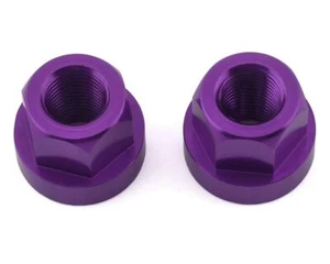 PAR DE TUERCAS DE EJE DE ALUMINIO 3/8" x 26 tpi púrpura anodizado - Imagen 1 de 1
