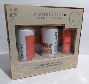 Crabtree & Evelyn Pomegranate & Argan Oil Shower Gel Hand Cream Gift Set NEW