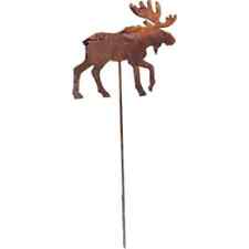 Wrought Iron Moose - Rusted Garden Stake 35" Made in USA