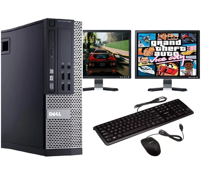 Gaming PC Bundle Intel Core i7 8GB 1TB GT730 DUAL SCREEN Windows 10 ULTRA FAST - Image 1 of 4