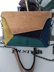 (IN LIVING COLOR) Retro asymmetrische Umhängetasche matt/Wildleder - Bild 1 von 4