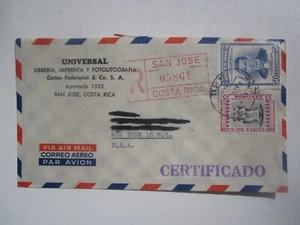 Costa Rica 1958 cubierta registrada - Imagen 1 de 2