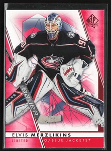 Elvis Merzlikins 2022-23 SP Authentic Limited Red #60 Columbus Blue Jackets - Picture 1 of 2