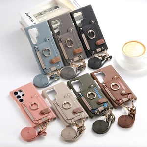 Crossbody TPU+Leather Card Wallet Case Cover for Samsung Galaxy S25 S24 S23 S22 - Picture 1 of 18