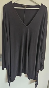 Lipsy size 24 ladies black long sleeved tunic top - Picture 1 of 7