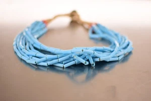 Indianer Blau Türkis Pfeife Perle 10 Strang - Bild 1 von 4