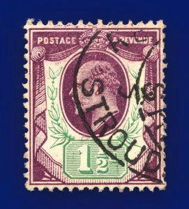 1905 SG224 1½d Deep Slate Purple & Blue-Green CSP M9(3) Stroud GU Cat £40 domo - Picture 1 of 3