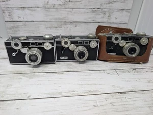 Vintage Argus C3 schwarz Messsucherkameras mit Ledertragetasche - Teile - Bild 1 von 6