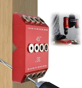 Drill Guide Jig 30 45 90 Degree Portable for Drilling Red-without Bit - Picture 1 of 5