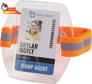 Ergodyne - 19951 Squids 3386HV Warnbares Armband Ausweis/Abzeichenhalter Hi-Vis O - Bild 1 von 9