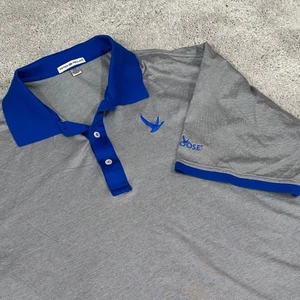 Peter Millar Grey Goose Golf Poloshirt Herren XXL gestreift blauer Besatz Ganslogo - Bild 1 von 10