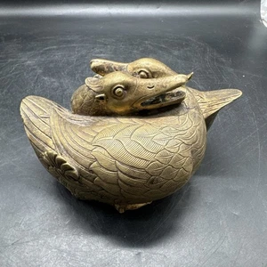 chinesische Feng Shui Messing Mandarin Enten Statue - B2.17 - Bild 1 von 13