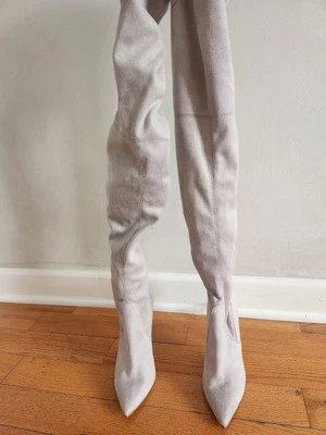 Steve Madden Stiletto Gamuza Gris Botas Hasta el Muslo Pre Amadas ENVÍO GRATUITO Foto 1 de 4